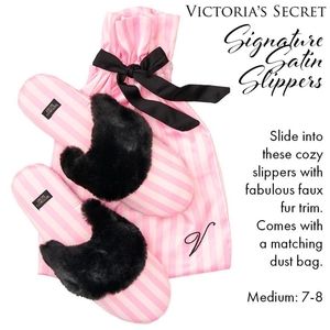 Victoria's Secret Signature Satin Slippers